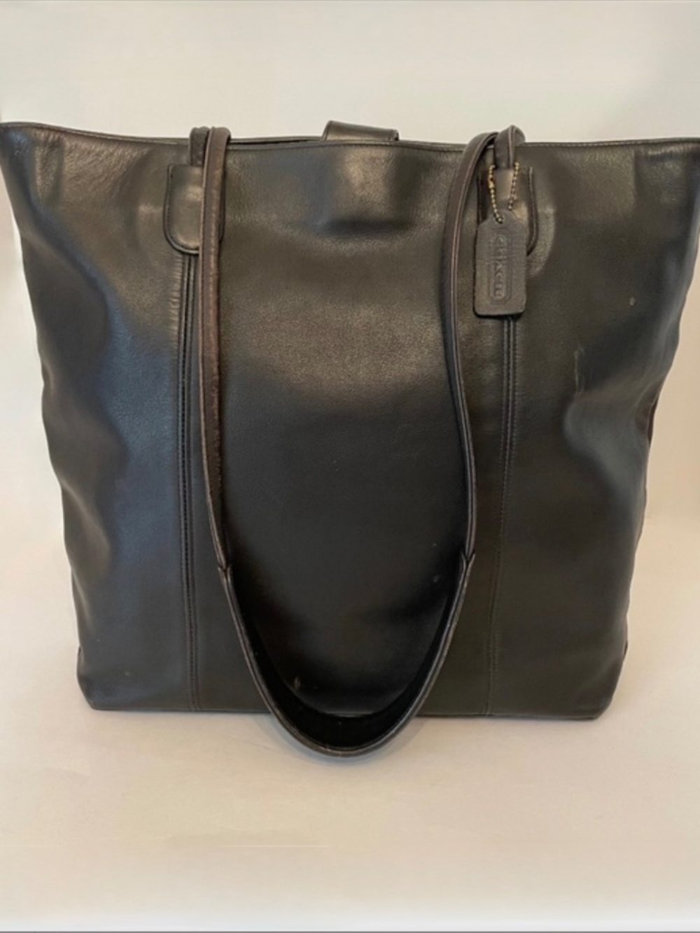 Coach Vintage Metro Tote Black Leather Made in USA 4066 Large Shoulder Bag